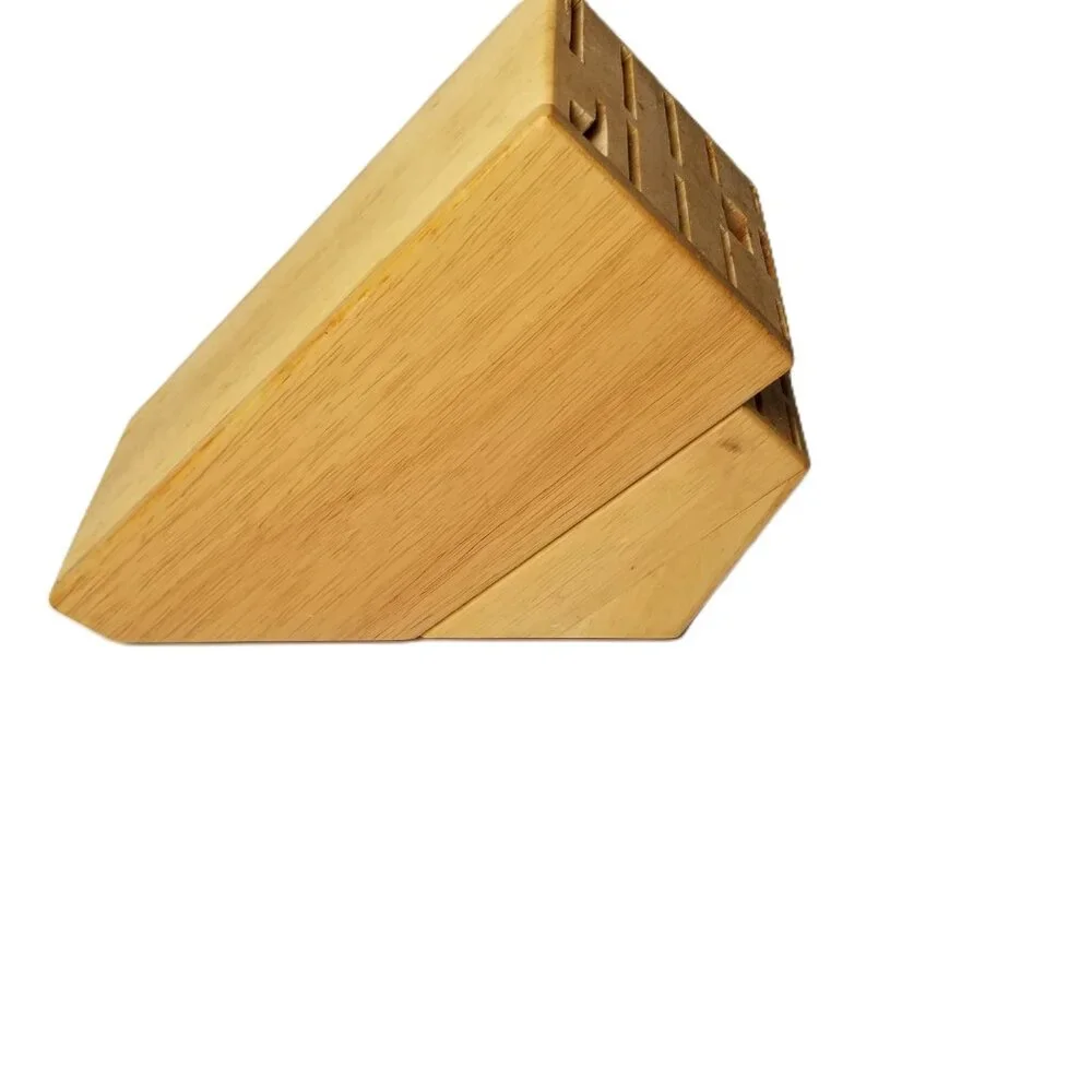 Zwilling J.A. Henckels 20 Slot Wooden Knife Block Angled Countertop